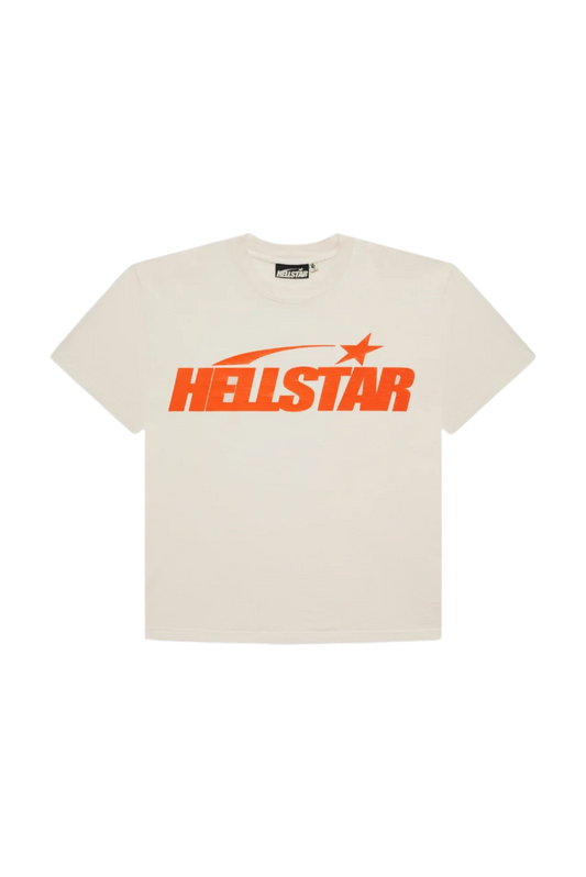 Hellstar Classic Logo Gel Print T-Shirt 'White/Orange'