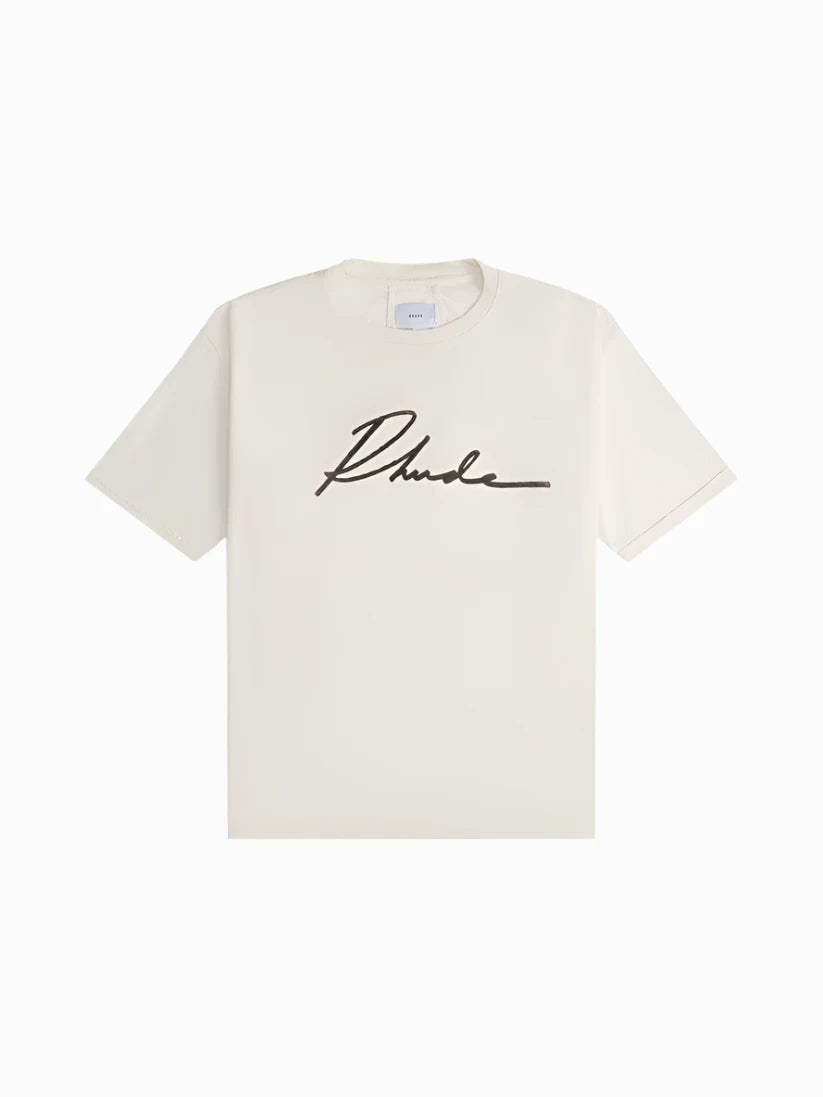 Rhude Logo Script Tee 'White'