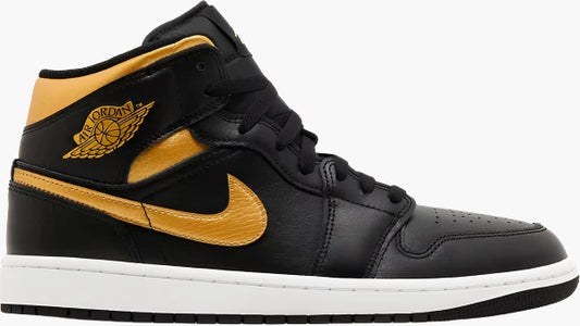 Air Jordan 1 Mid 'Black Metallic Gold'